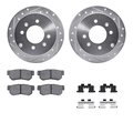 Dynamic Friction Co 7512-03013, Rotors-Drilled and Slotted-Silver w/ 5000 Advanced Brake Pads incl. Hardware, Zinc Coat 7512-03013